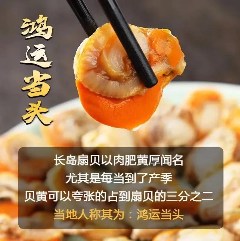 没有冰衣 鲜冻现剥鲜嫩扇贝肉5斤/1包精选肥美