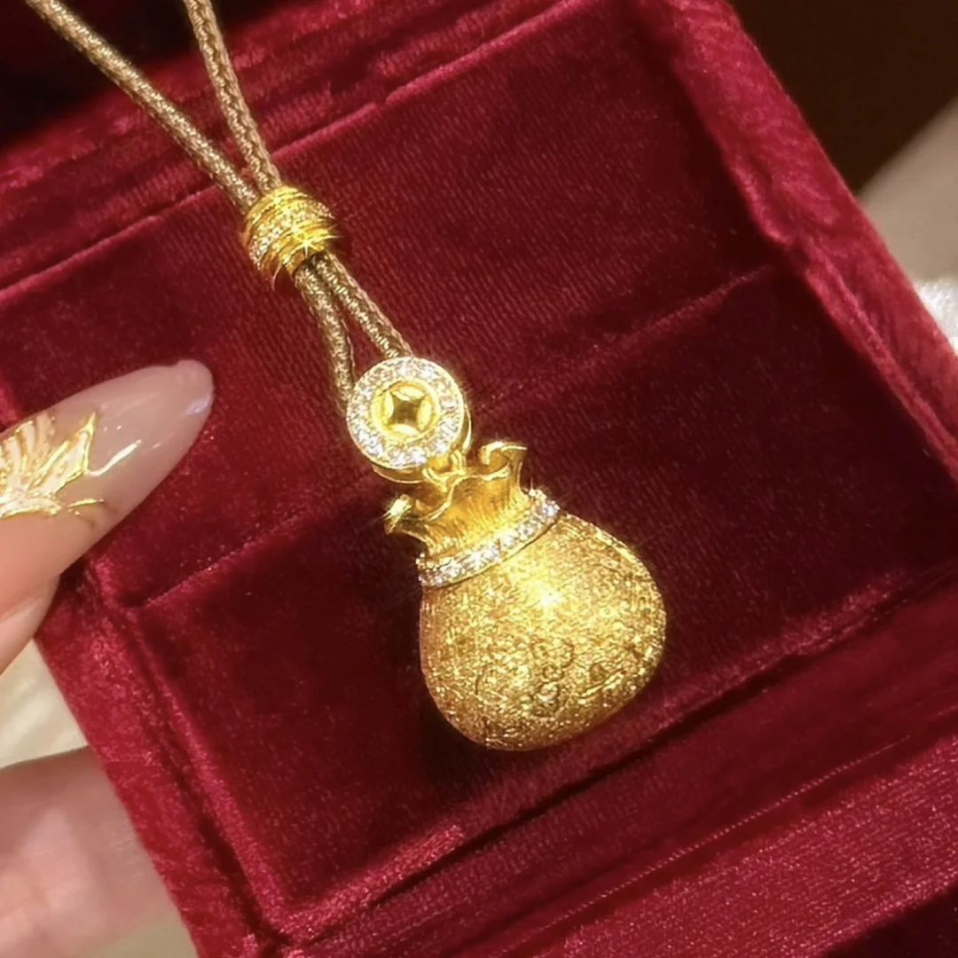 合金吊坠 铜合金新中式爆闪可打开福袋吊坠项链时尚饰品