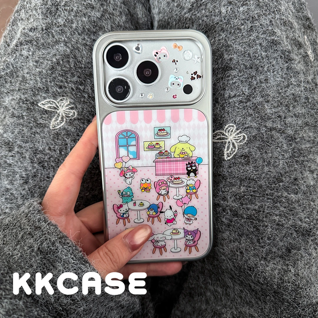 全包适用苹果17手机壳iPhone16/15promax银边条纹卡通手机保护套