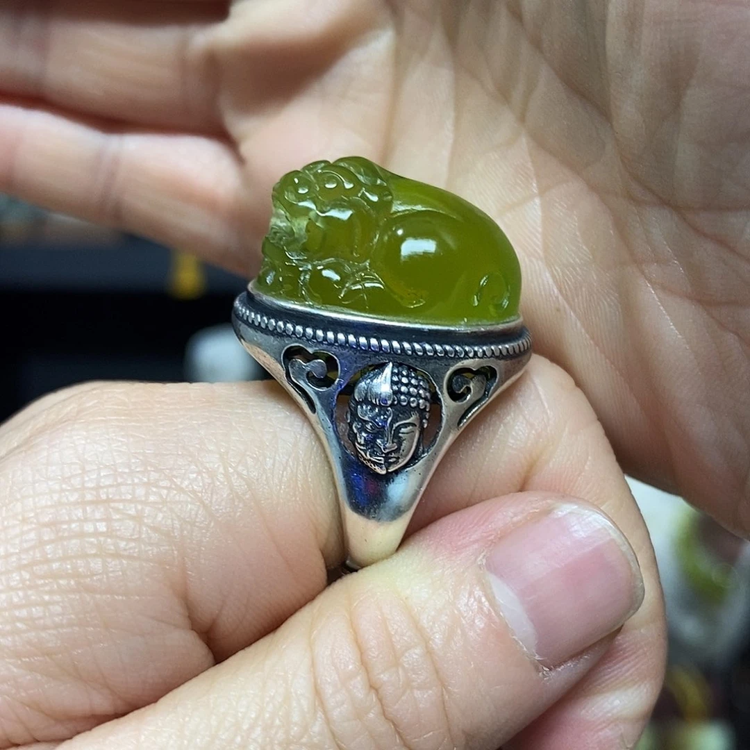 岫玉挂件吊坠戒指未镶嵌