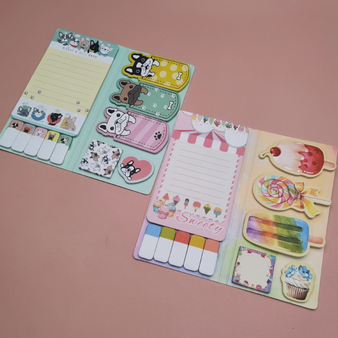 3091【2本旺旺日常+冰爽夏】精装便利贴外贸款创意潮流标高颜值可爱