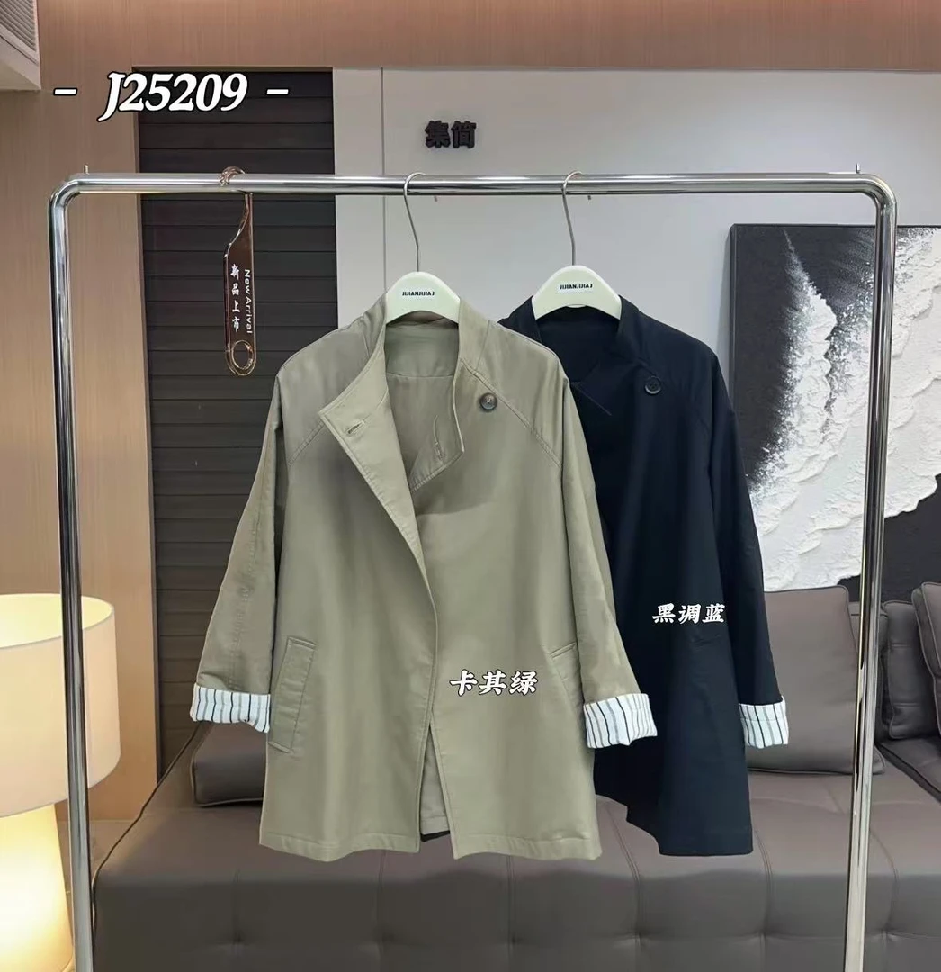 鑫燃KIKI 简约拼接内里短风衣外套 J25209 JJ