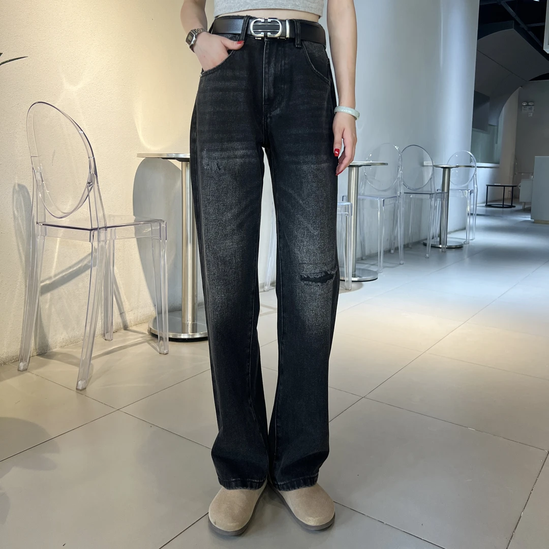 【逸潮】直筒裤潮流风中腰牛仔裤直筒cleanfit风-103