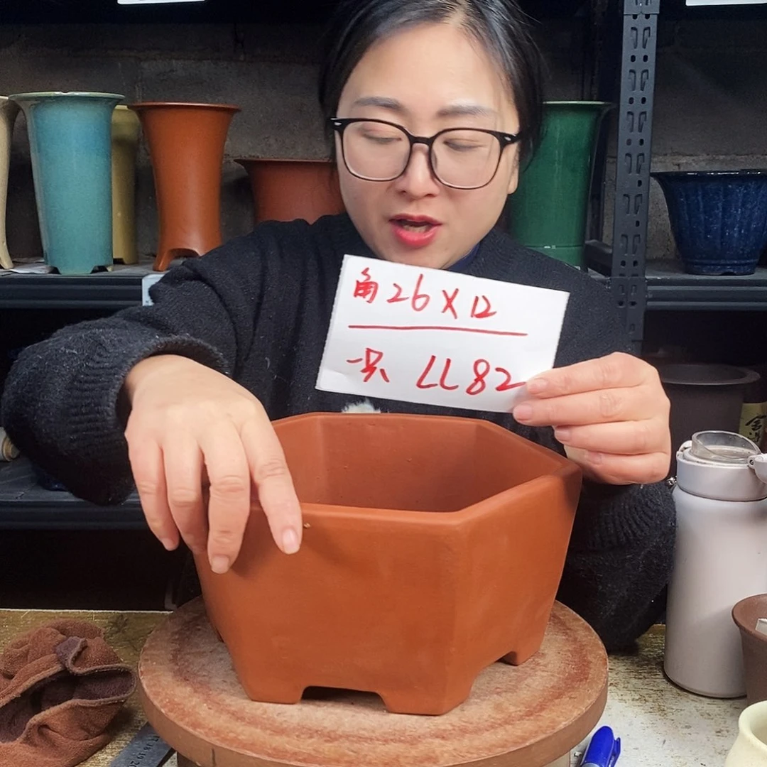 紫砂一只花盆货号LL82