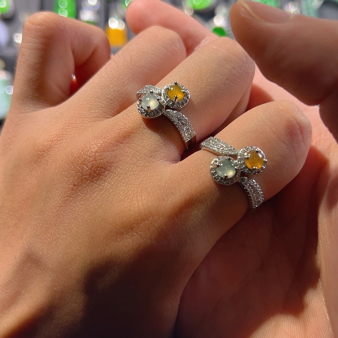 翡翠银S925镶嵌戒指