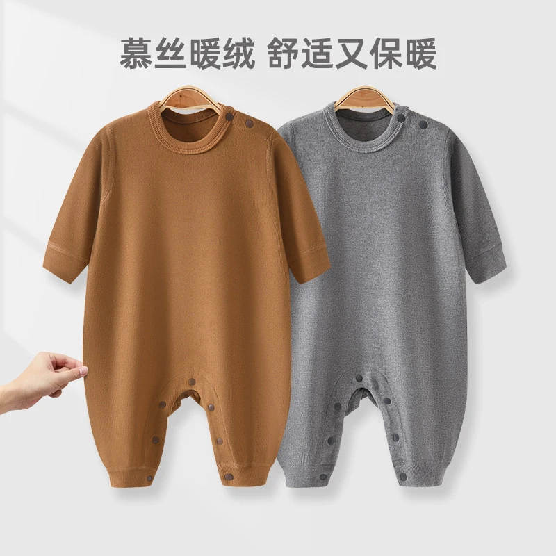 慕斯暖绒连体衣冬婴儿套头哈衣保暖睡衣打底内男女衣宝宝衣服秋冬