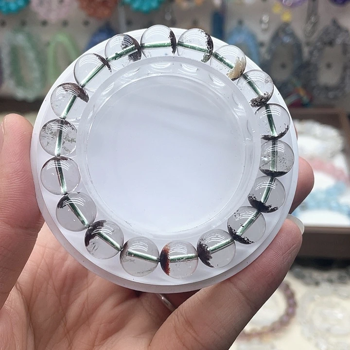 烟晶银S925镶嵌手链10咪净体半盆四季幽灵