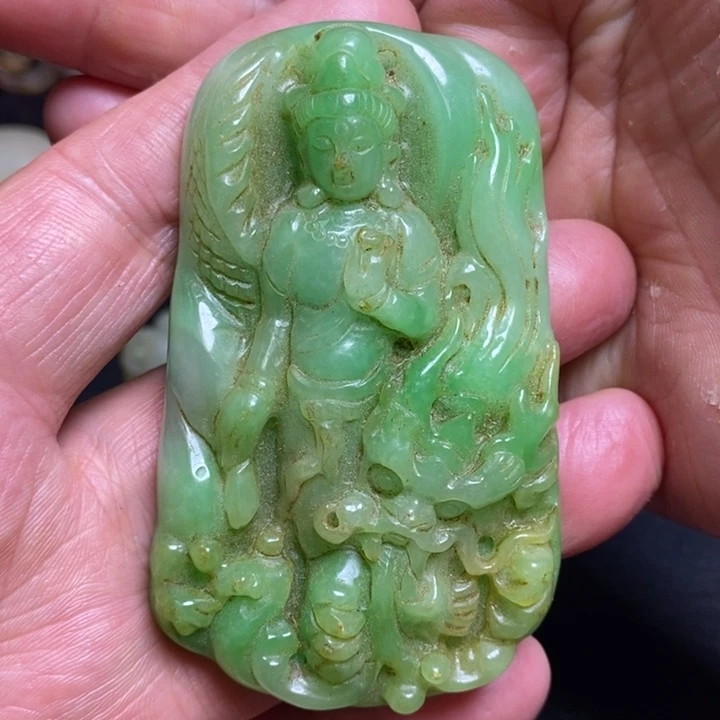 白玉菩提吊坠摆件