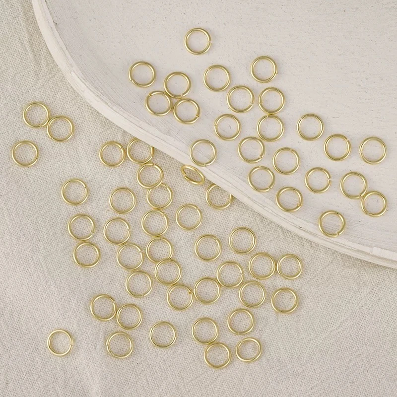 【海家】铜镀金色光面开口圈4MM TP0165