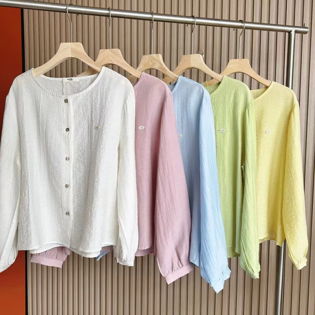 【蛋家&水果冰棒亚麻开衫】百搭舒适休闲亚麻小开衫DF30