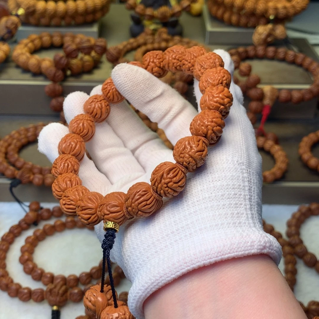 桃核手串秦岭龙纹