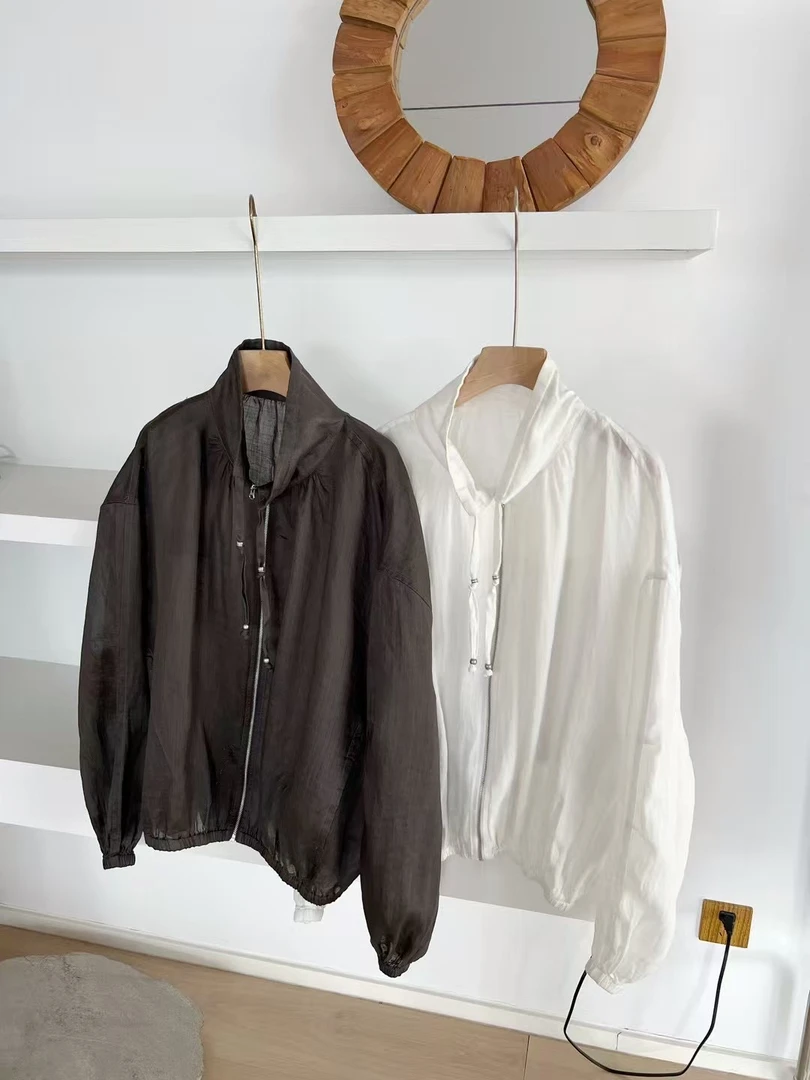 立领外套2025夏季新款韩版气质宽松显瘦外套