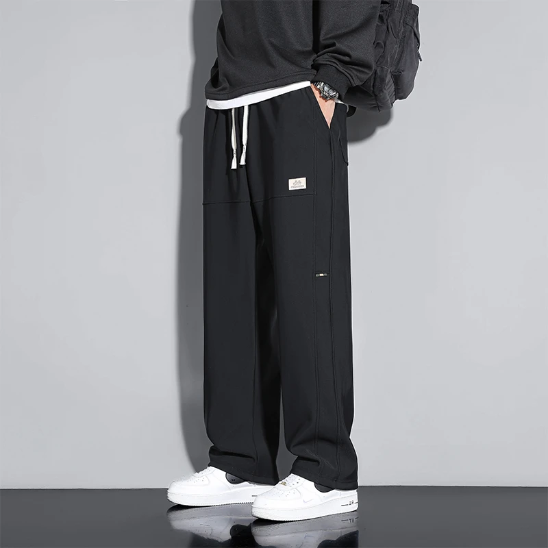 大码休闲裤男春季新款加肥加大直筒裤潮流百搭胖人宽松裤子200斤