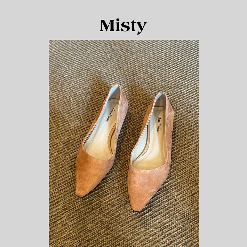 Misty雾屿女鞋|34-40码|3cm|2025新款简约百搭反绒法式单鞋女