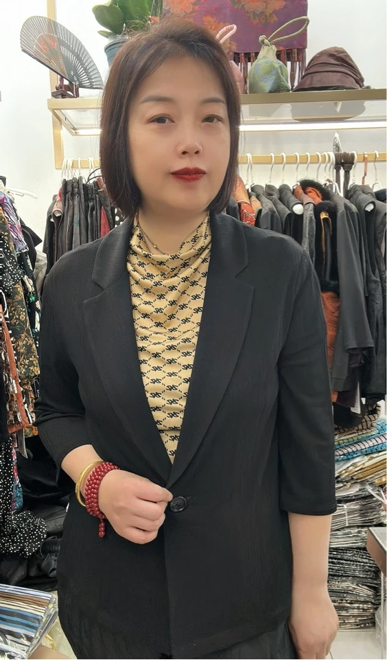 润泽丝绸 异型罗纹西装/异型罗纹阔腿裤