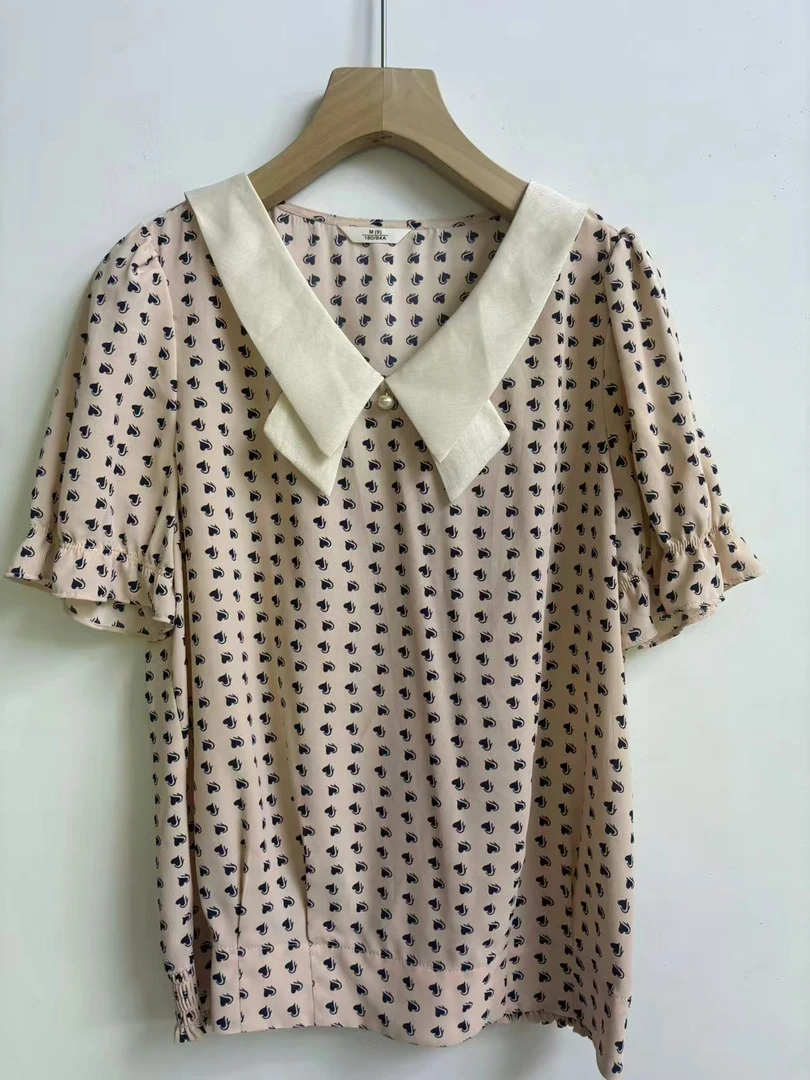 【QX492】拼接显瘦夏季轻薄小衫上衣