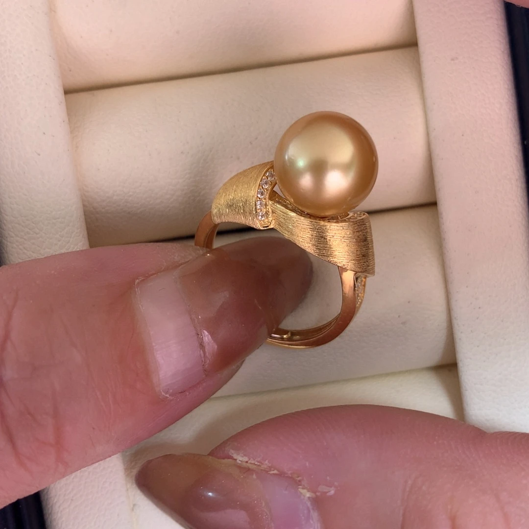 银S925镶嵌海水珍珠戒指