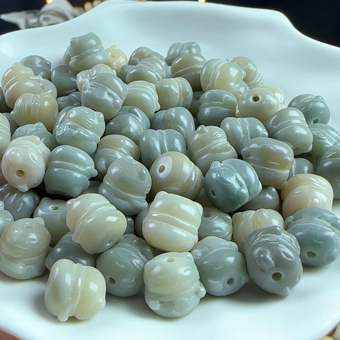 菩提根/象牙果手串卡12绿色招财猫20颗➕2颗