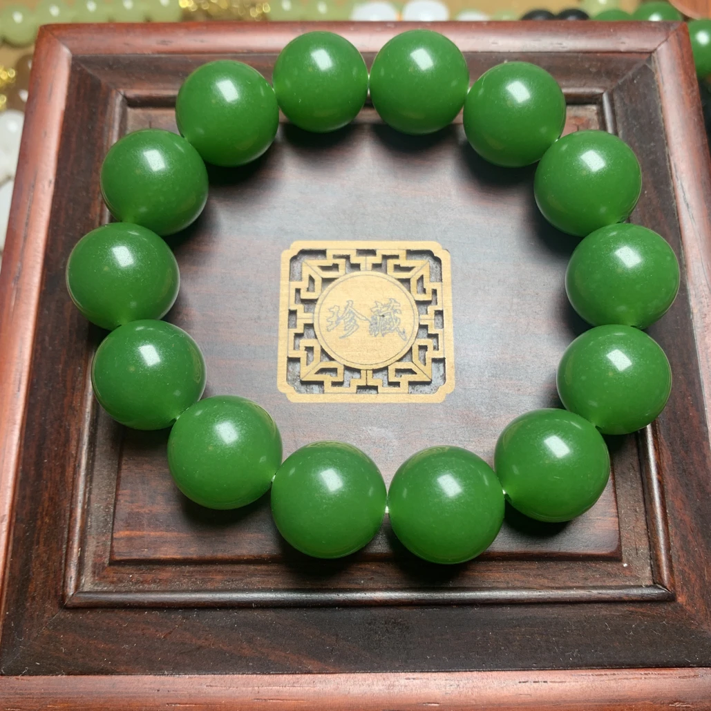 京鸿精选 116卡16mm满绿碧绿色菠菜绿色手工