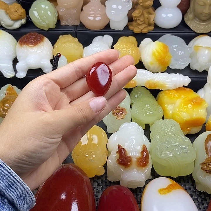 无花朵原石雕刻把件