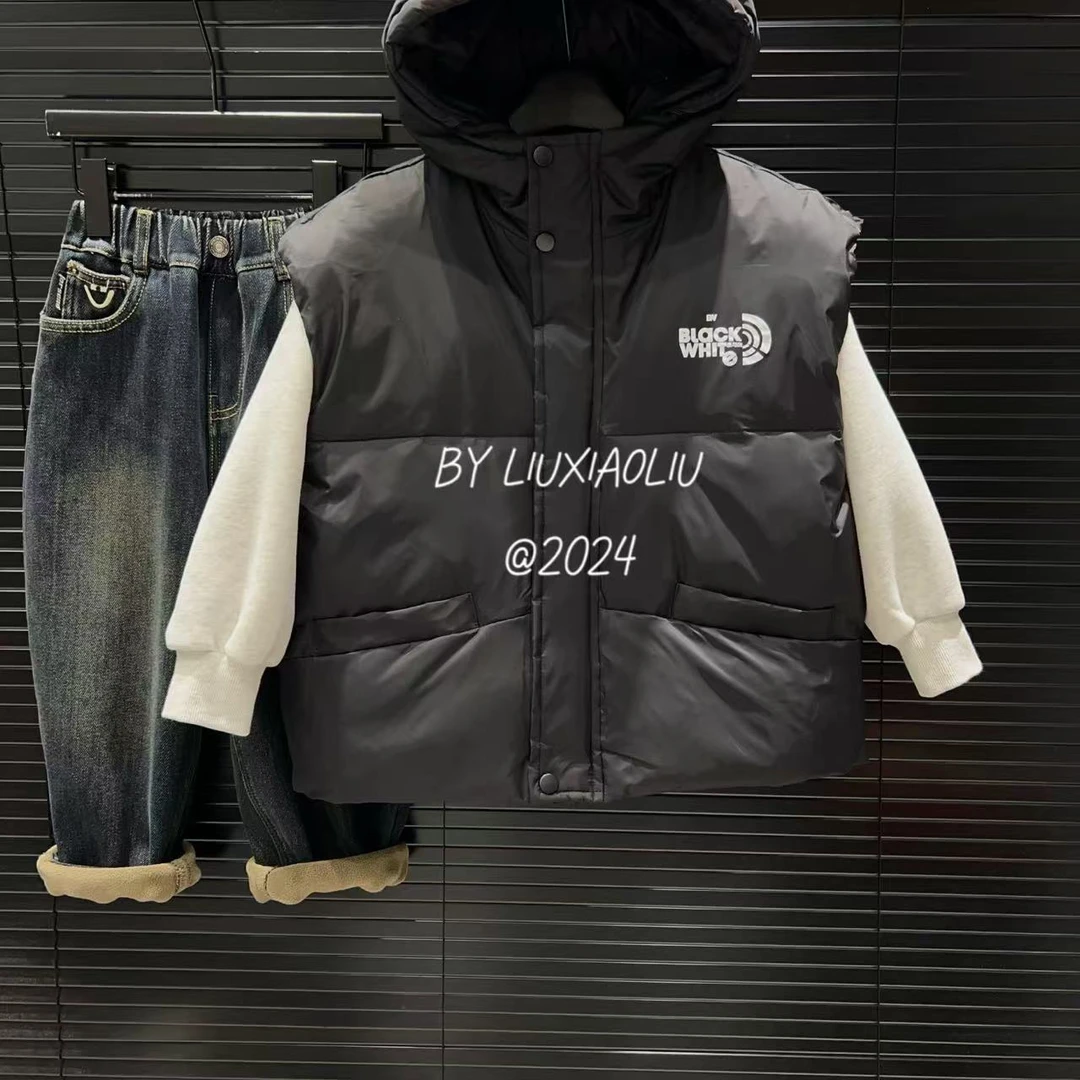 杭州六小六正版 BY LIUXIAOLIU韩版高货冬季儿童连帽棉马甲12762