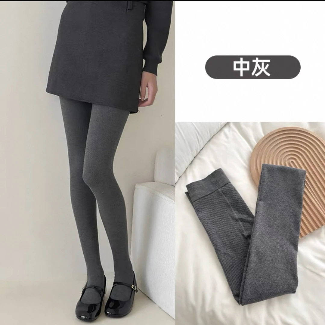 【无绒厚款】竖条纹加绒打底裤显瘦塑型强压收腹百搭连裤袜