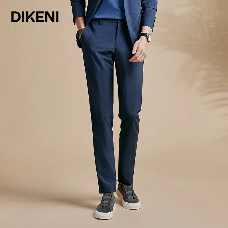 迪柯尼黑标系列男舒适通勤西装直筒休闲裤时尚便西套裤 12310H023