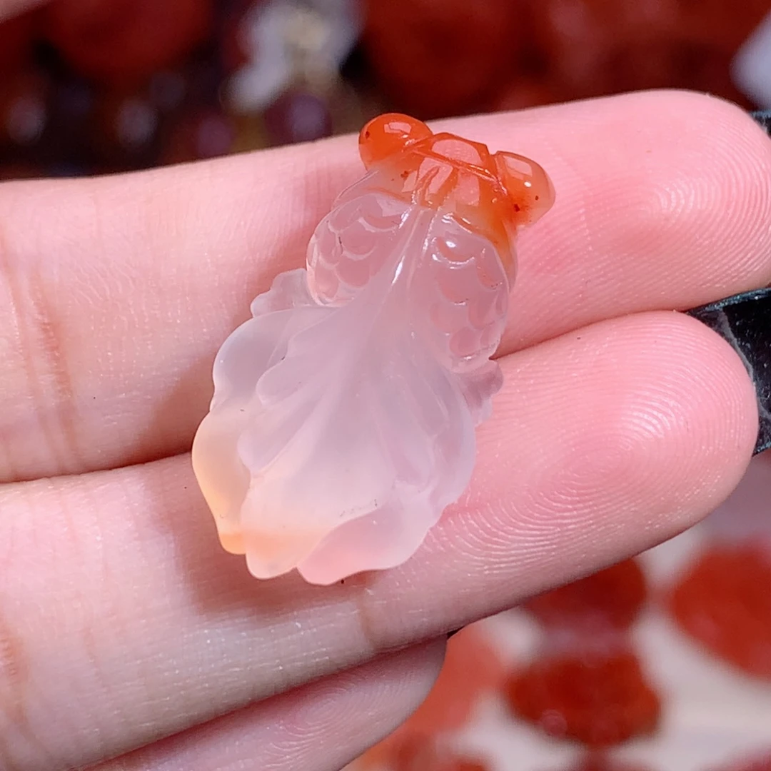 南红玛瑙未镶嵌珠宝半成品金鱼2