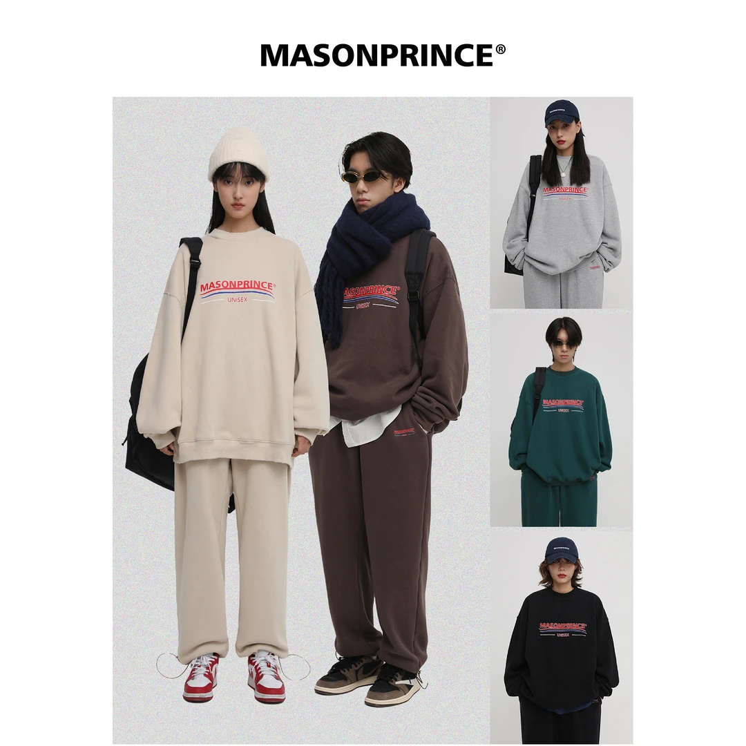 MASONPRINCE 春秋美式休闲裤男运动宽松百搭抽绳卫裤