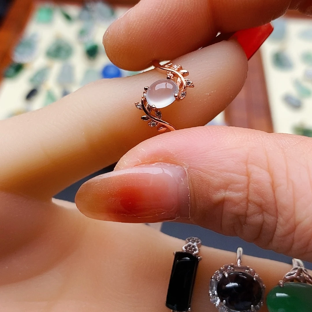 银S925镶嵌戒指翡翠