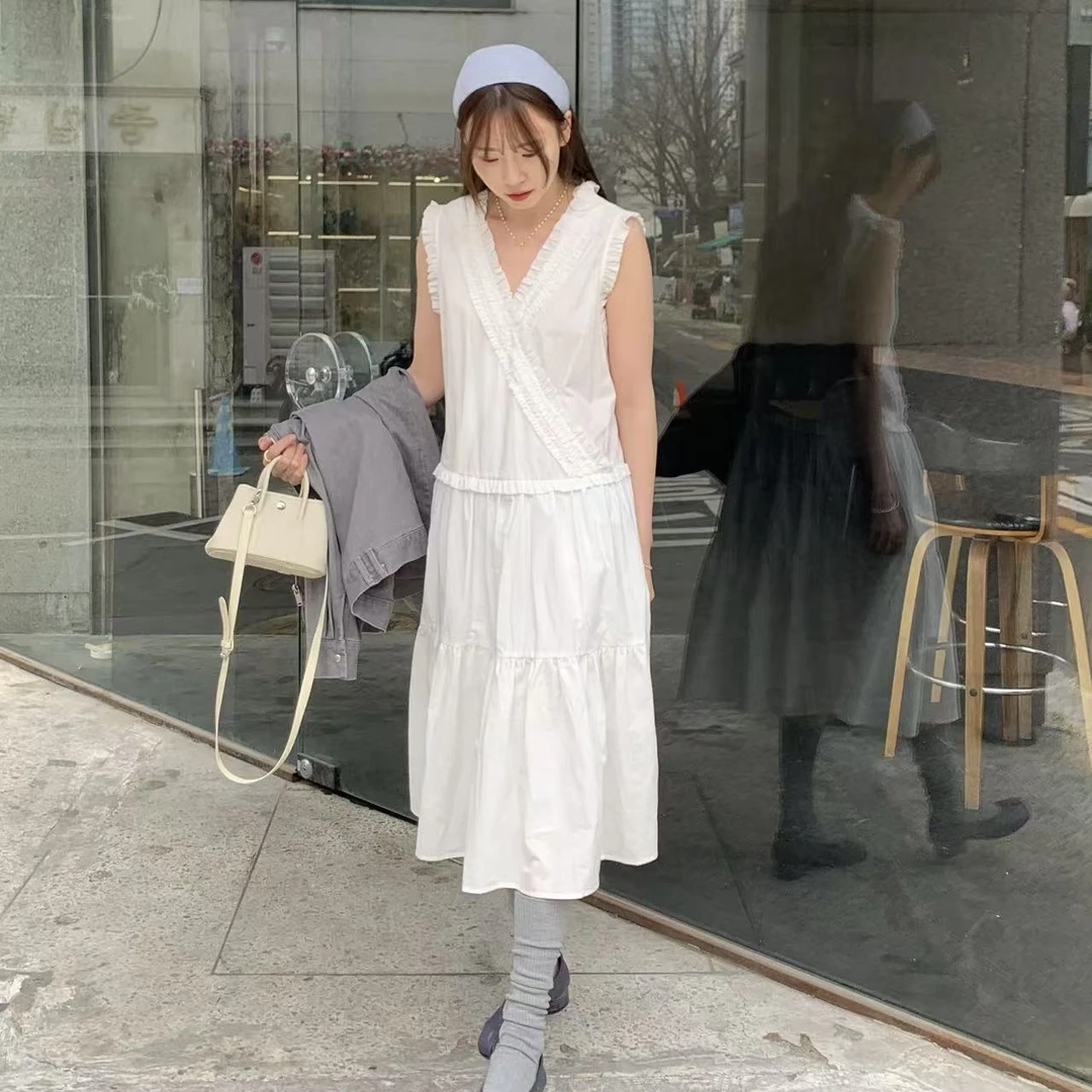 THESE DAY/2025韩系百搭木耳边背心裙