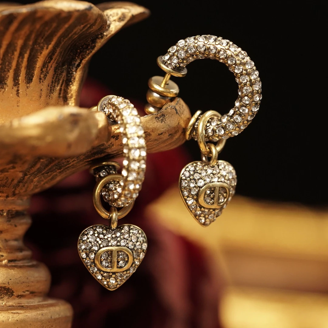 铜合金耳饰 【8262】耳钉 复古小众镶嵌设计感