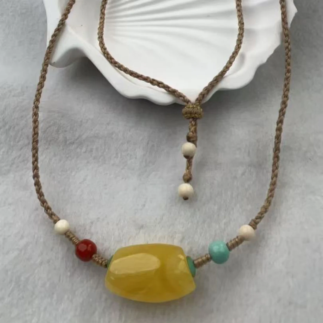 初见珠宝蜜蜡马蹄锁骨链时尚