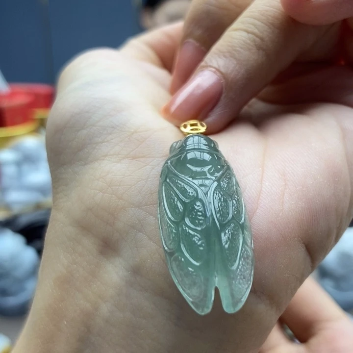 翡翠18K金镶嵌颈饰吊坠20