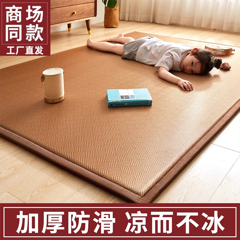 加厚竹席地垫榻榻米凉席床垫家用草席夏季藤席2025新款可折叠地铺
