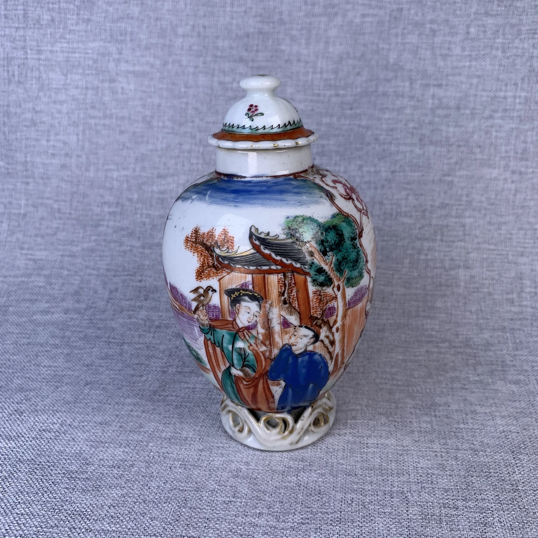 清代粉彩人物故事将军罐古瓷器真品国营镇江市文物商店5128181