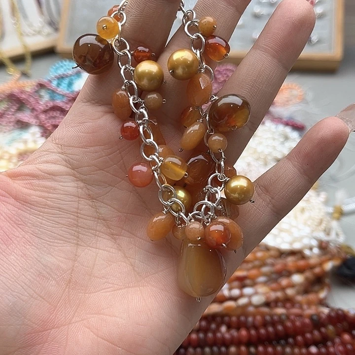 玛瑙/玉髓珠宝半成品未镶嵌玛瑙手串