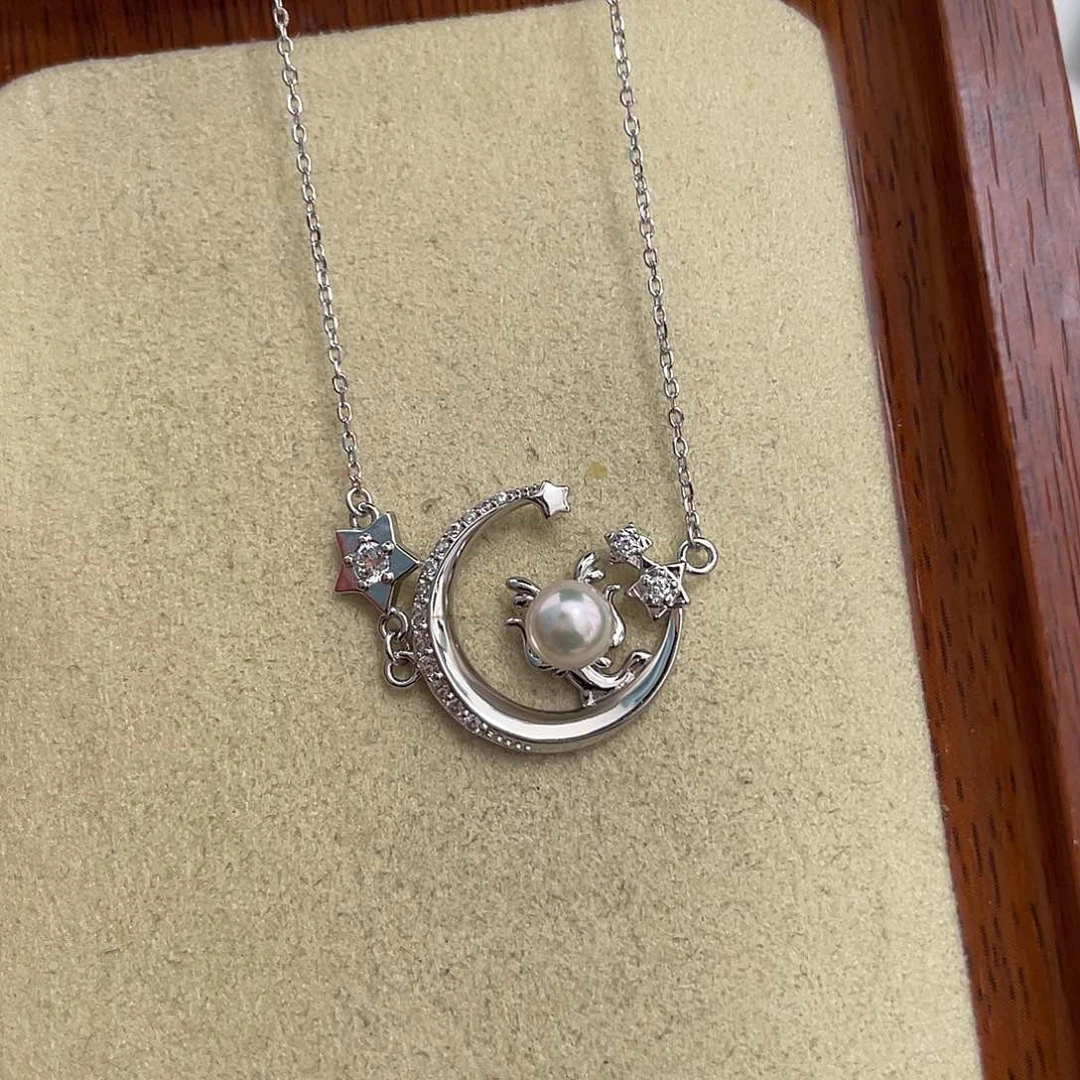 海水珍珠银S925镶嵌颈饰