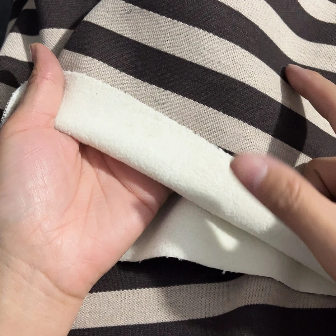 星空面咖色条纹奥利绒1.7×0.9米长带螺纹特价手