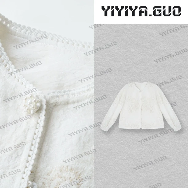 yiyiya.Guo艺艺吖【白露松】珍珠扣长袖上衣25SS0339