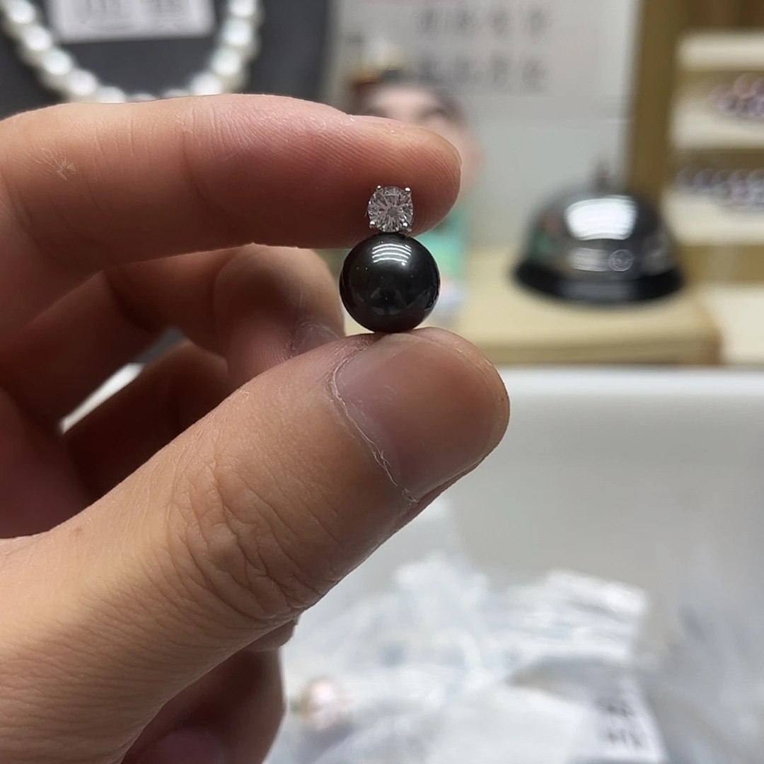 海水珍珠银S925镶嵌颈饰