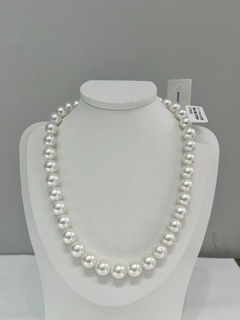 CORAL珍珠 天然海水澳白 9-12mm正圆微瑕极强光 白色经典