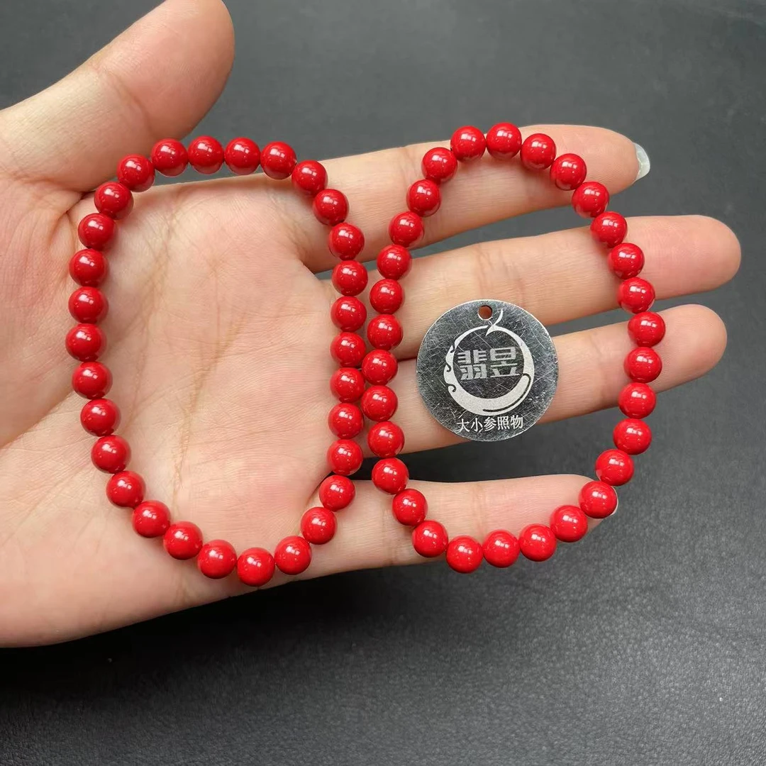 含辰砂工艺品35344T16-3N21-朱砂手串-卡6+约30颗-多样性/发一件