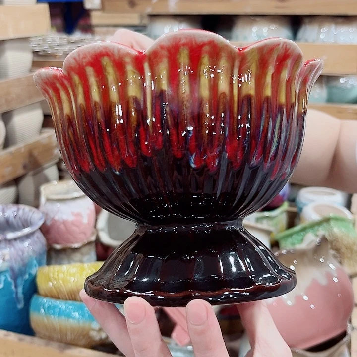 有孔.凑单10元陶瓷花盆发货！