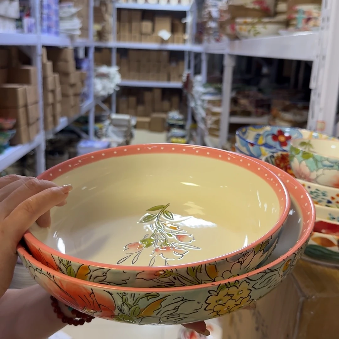 陶瓷爱沙深盘2只 9英寸➕10英寸