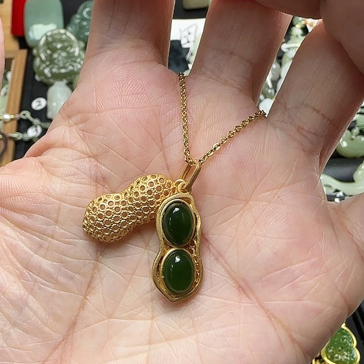 颈饰银S925镶嵌和田玉