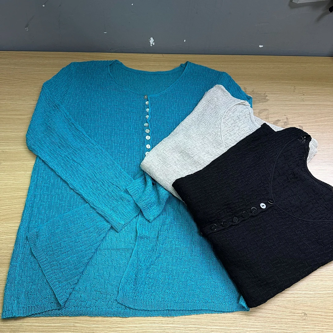 莹莹欧货【贝壳扣开衫针织毛衫】夏季女防晒时尚上衣12266