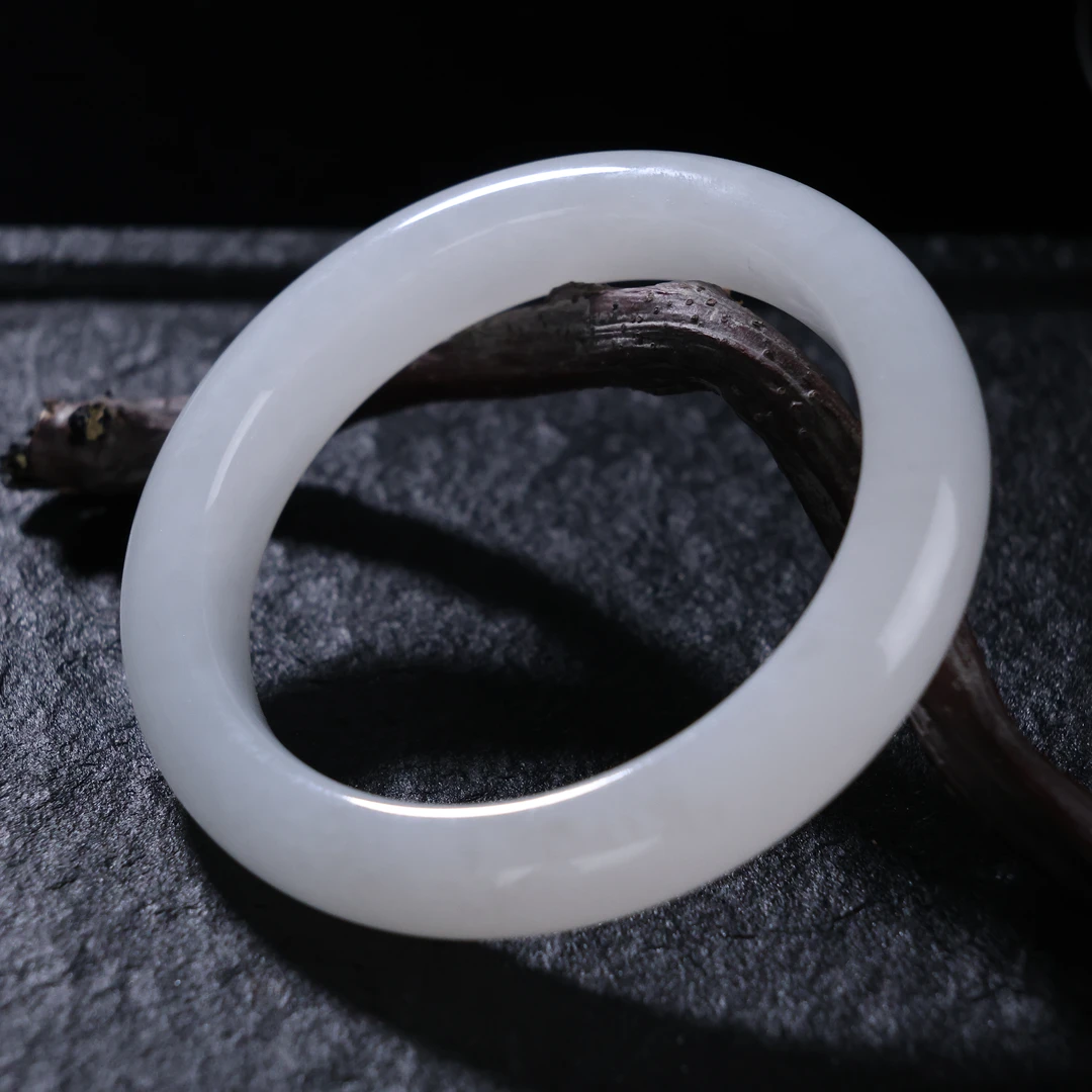 【思嘉】典藏系列·冰凝脂羊脂白玉手镯 | 多样性发一 FR0001