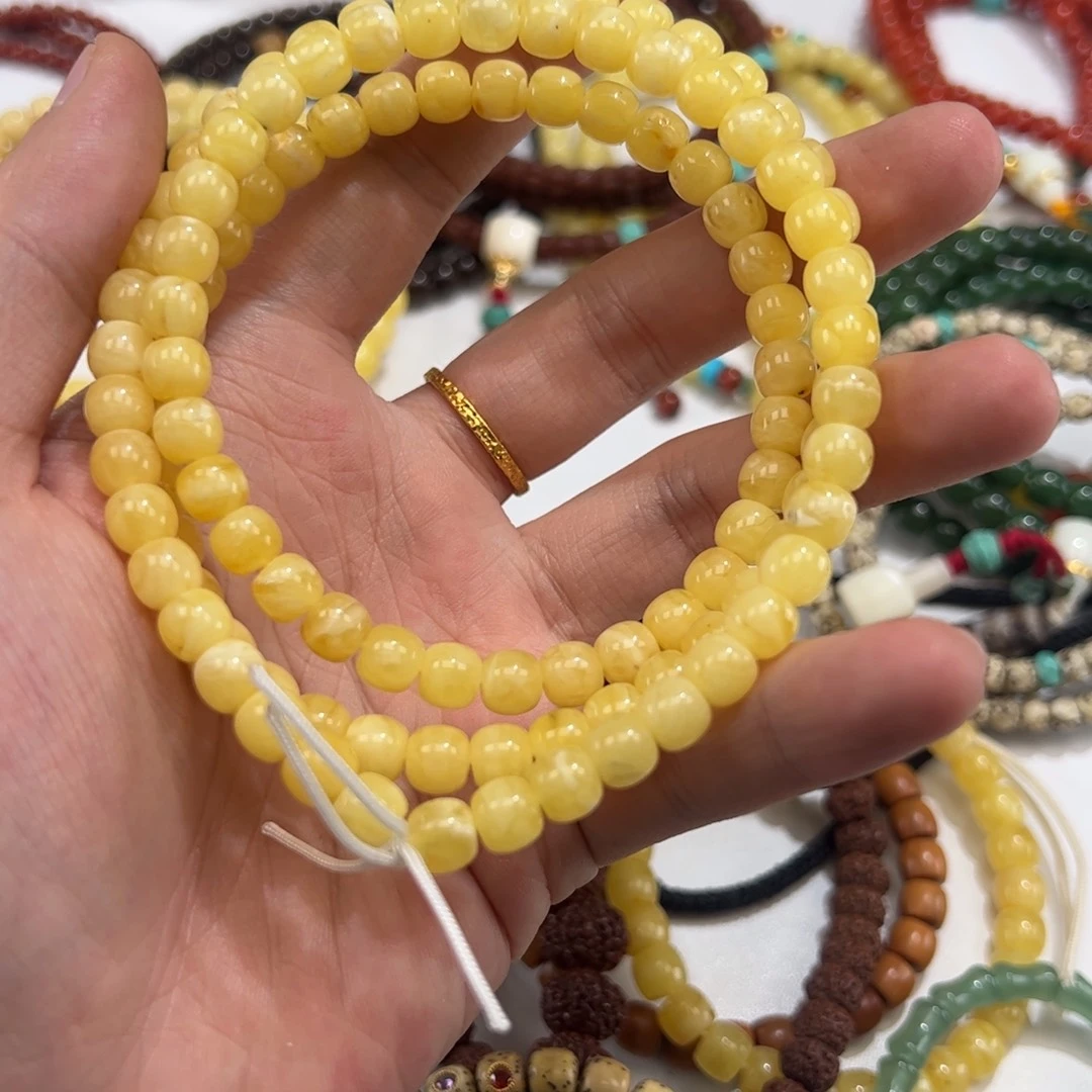 手串蜜蜡未镶嵌蜜蜡108健健康康