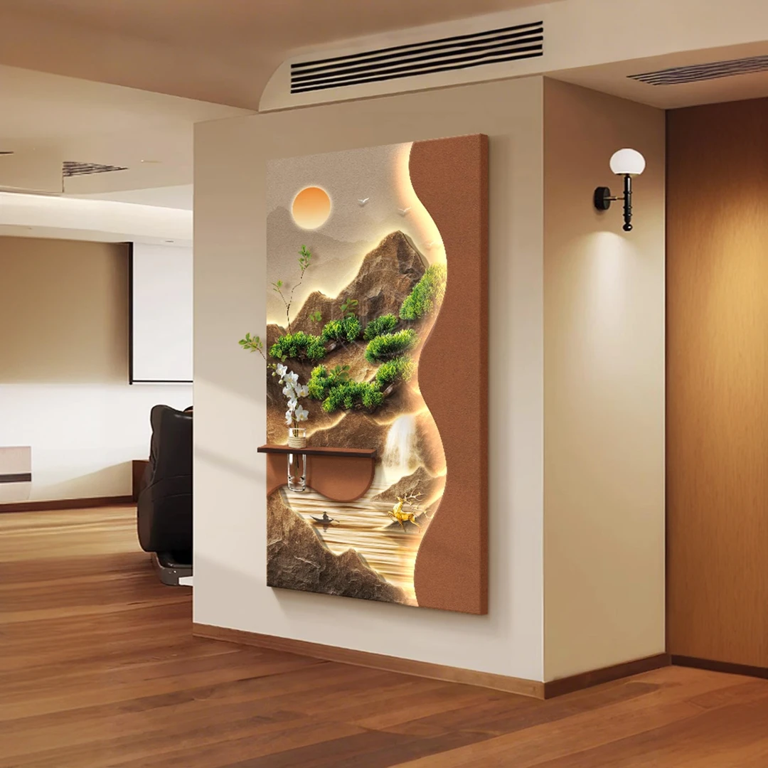 中古风背有靠山入户玄关装饰画高级感走廊过道挂画2025新款玄关画